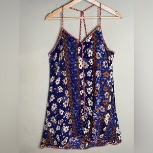 Francesca’s Buttons Women’s Tunic Tank Floral Dress Size Medium